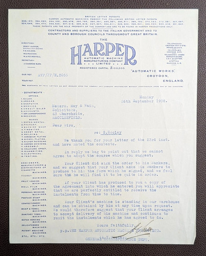 1938 harper automatic machine - 1938,